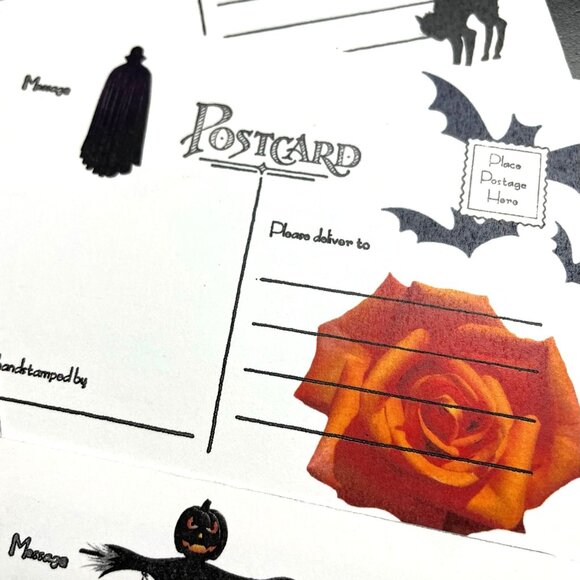 Halloween Inspired Junk Journal Ephemera Post Cards Handmade Embellishments mq - Picture 3 of 4